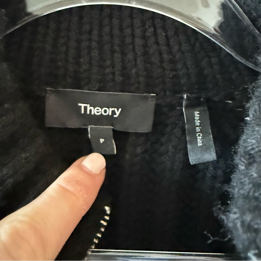 THEORY Wool Cashmere Zip-Up Cardigan - Picture 5 of 9